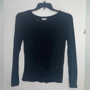 black long sleeve with knot tie at the bottom, size xs, goes great with jeans!